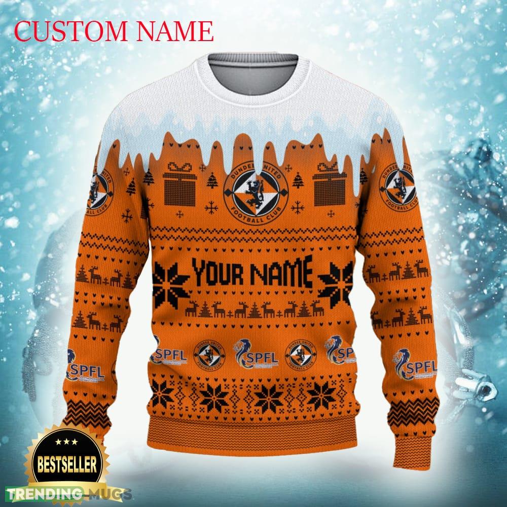 Dundee United FC Logo Ugly Christmas Sweater New Gift For Men And Women Custom Name - Dundee United FC Ugly Christmas Sweater Photo 2 Dundee United FC Logo Ugly Christmas Sweater New Gift For Men And Women Custom Name - Dundee United FC Ugly Christmas Sweater Photo 2