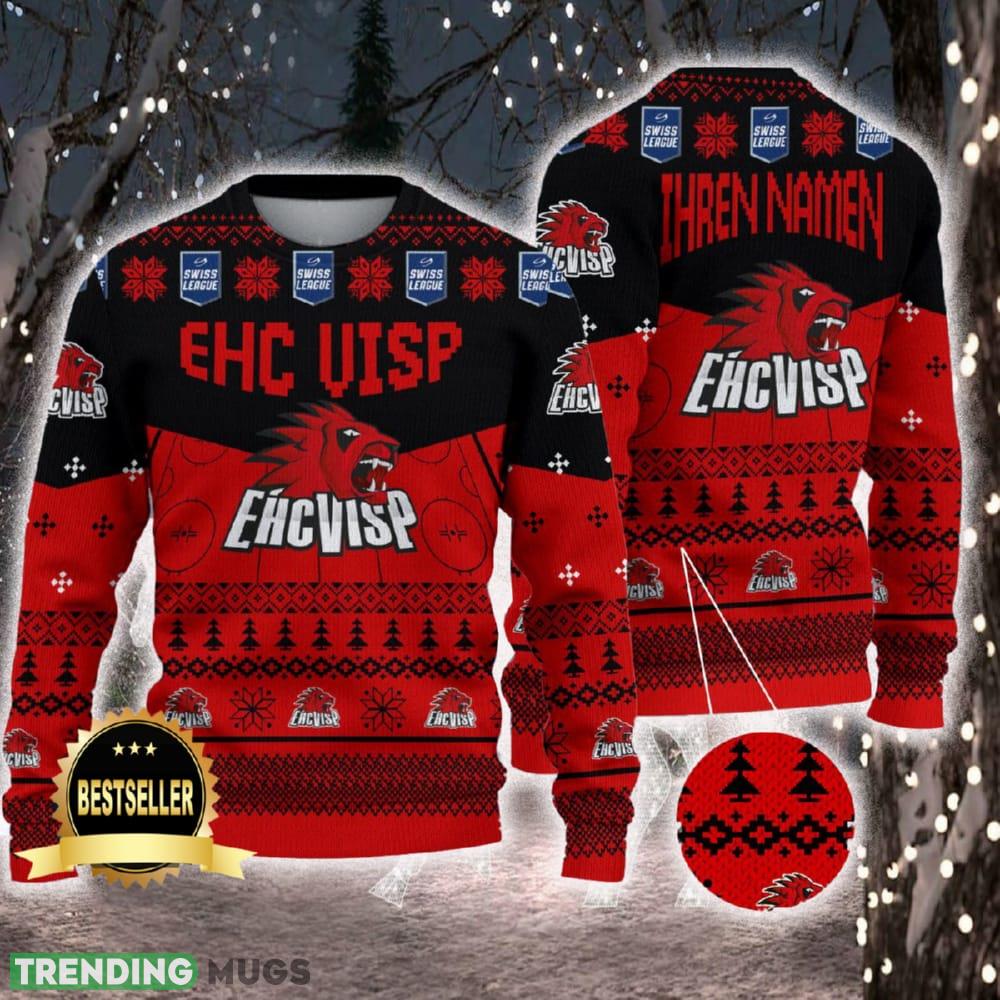 EHC Visp Ugly Christmas Sweater Logo Custom Name Gift Fans - EHC Visp Ugly Christmas Sweater Logo Custom Name Gift Fans EHC Visp Ugly Christmas Sweater Logo Custom Name Gift Fans - EHC Visp Ugly Christmas Sweater Logo Custom Name Gift Fans