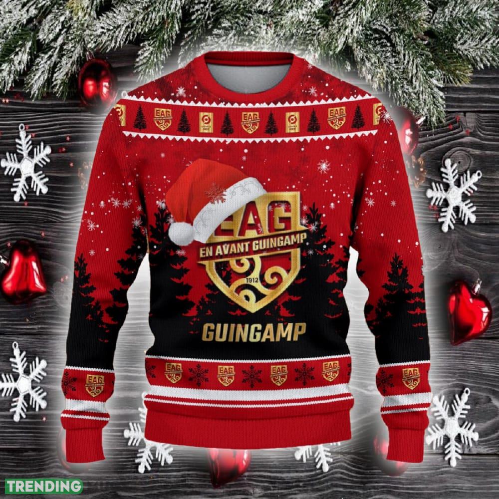 En Avant Guingamp Ugly Christmas Sweater Santa Hat Logo Trending Christmas Gift For Fans - En Avant Guingamp Ugly Christmas Sweater_2 En Avant Guingamp Ugly Christmas Sweater Santa Hat Logo Trending Christmas Gift For Fans - En Avant Guingamp Ugly Christmas Sweater_2