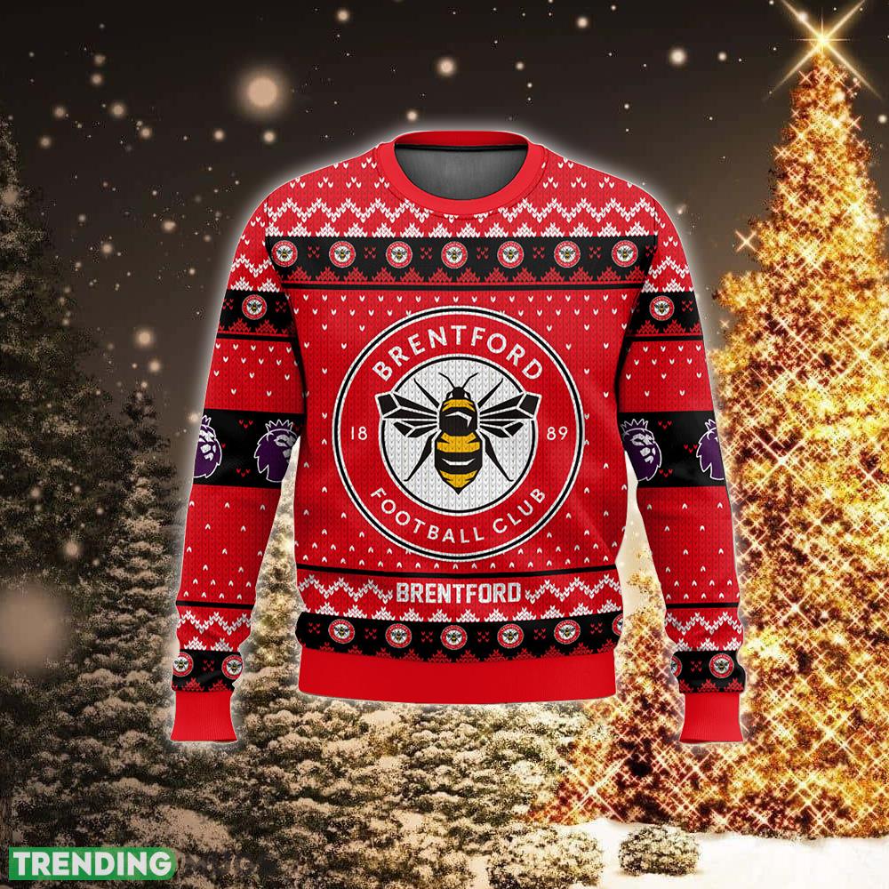EPL Brentford Style Christmas Ugly 3D Sweater For Men And Women 3D Sweater EPL Brentford Style Christmas Ugly 3D Sweater For Men And Women 3D Sweater