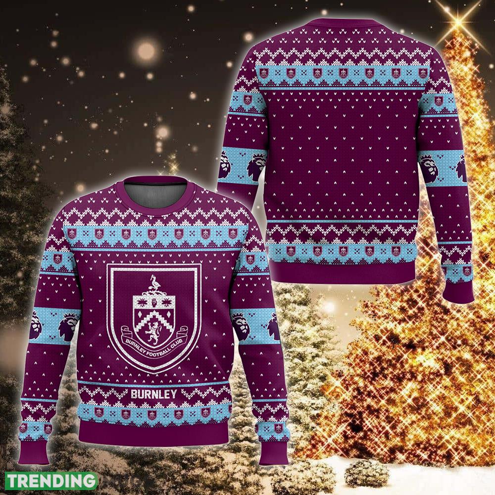EPL Burnley Design Christmas Knitted Sweater For Fans - EPL Burnley Christmas Sweater Photo 1 EPL Burnley Design Christmas Knitted Sweater For Fans - EPL Burnley Christmas Sweater Photo 1