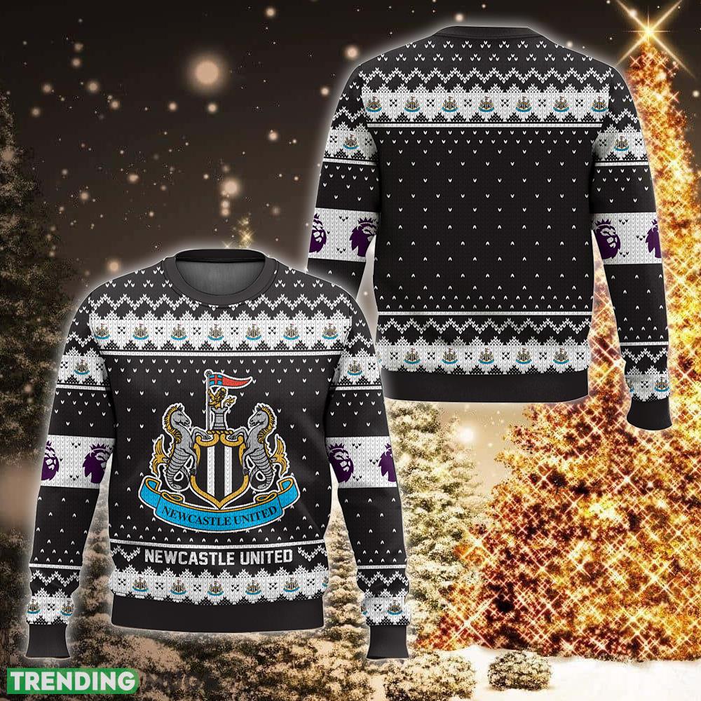 EPL Newcastle United New Xmas Ugly 3D Sweater For Fans - EPL Newcastle United Christmas Sweater Photo 1