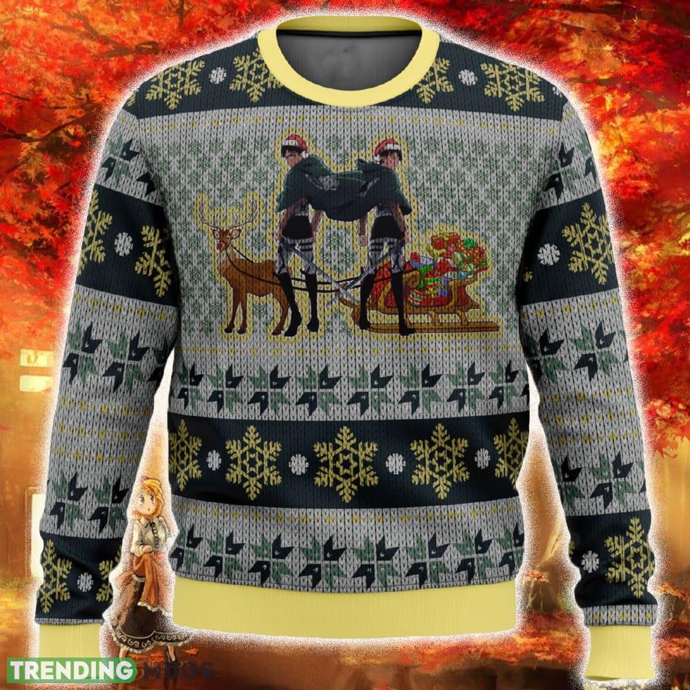Eren Yeager and Levi Ackerman Attack on Titan Ugly Christmas Sweater Funny Gift For Men And Women Fans - Eren Yeager and Levi Ackerman Attack on Titan Ugly Christmas Sweater Funny Gift For Men And Women Fans Eren Yeager and Levi Ackerman Attack on Titan Ugly Christmas Sweater Funny Gift For Men And Women Fans - Eren Yeager and Levi Ackerman Attack on Titan Ugly Christmas Sweater Funny Gift For Men And Women Fans