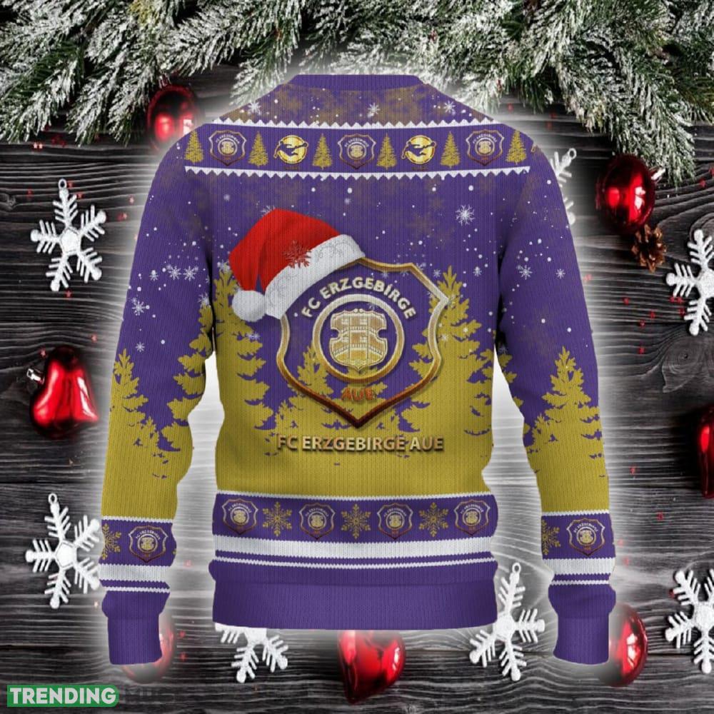 Erzgebirge Aue Ugly Christmas Sweater Santa Hat Logo Trending Christmas Gift For Fans 3D Sweater Erzgebirge Aue Ugly Christmas Sweater Santa Hat Logo Trending Christmas Gift For Fans 3D Sweater