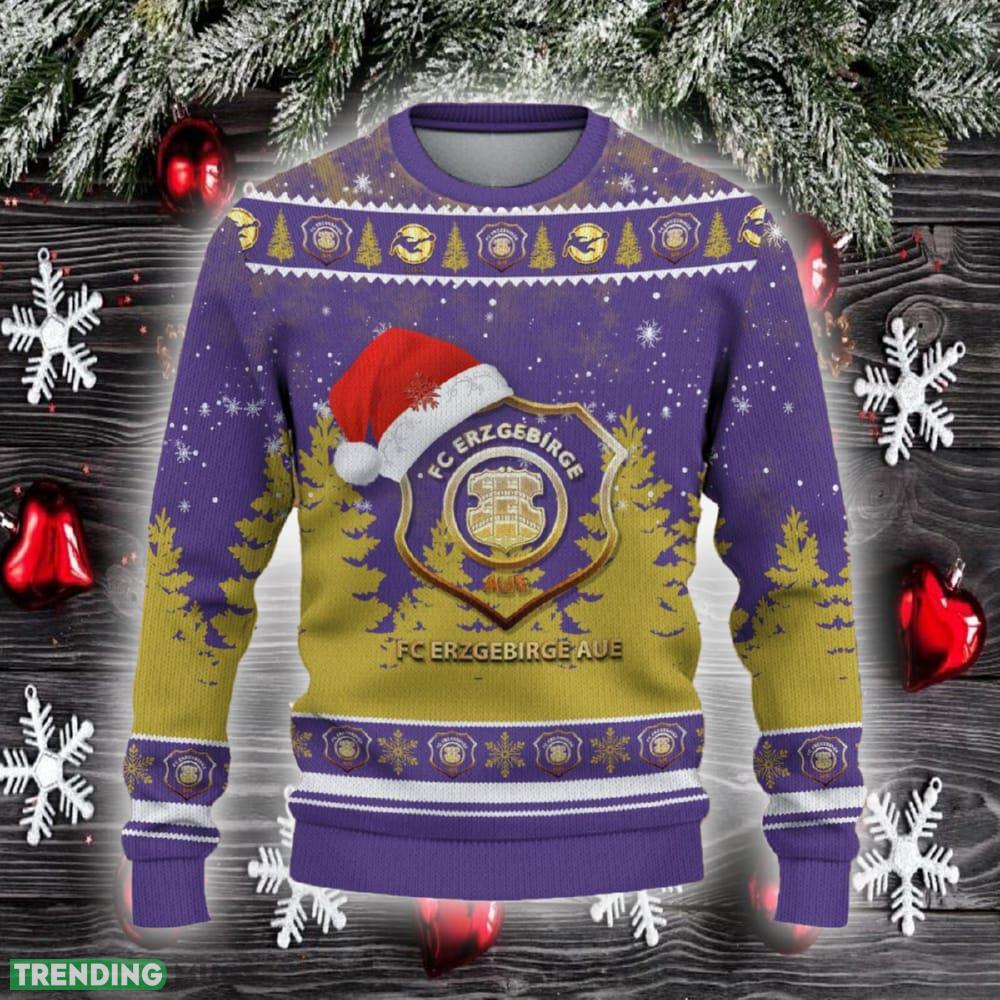 Erzgebirge Aue Ugly Christmas Sweater Santa Hat Logo Trending Christmas Gift For Fans - Erzgebirge Aue Ugly Christmas Sweater_2 Erzgebirge Aue Ugly Christmas Sweater Santa Hat Logo Trending Christmas Gift For Fans - Erzgebirge Aue Ugly Christmas Sweater_2