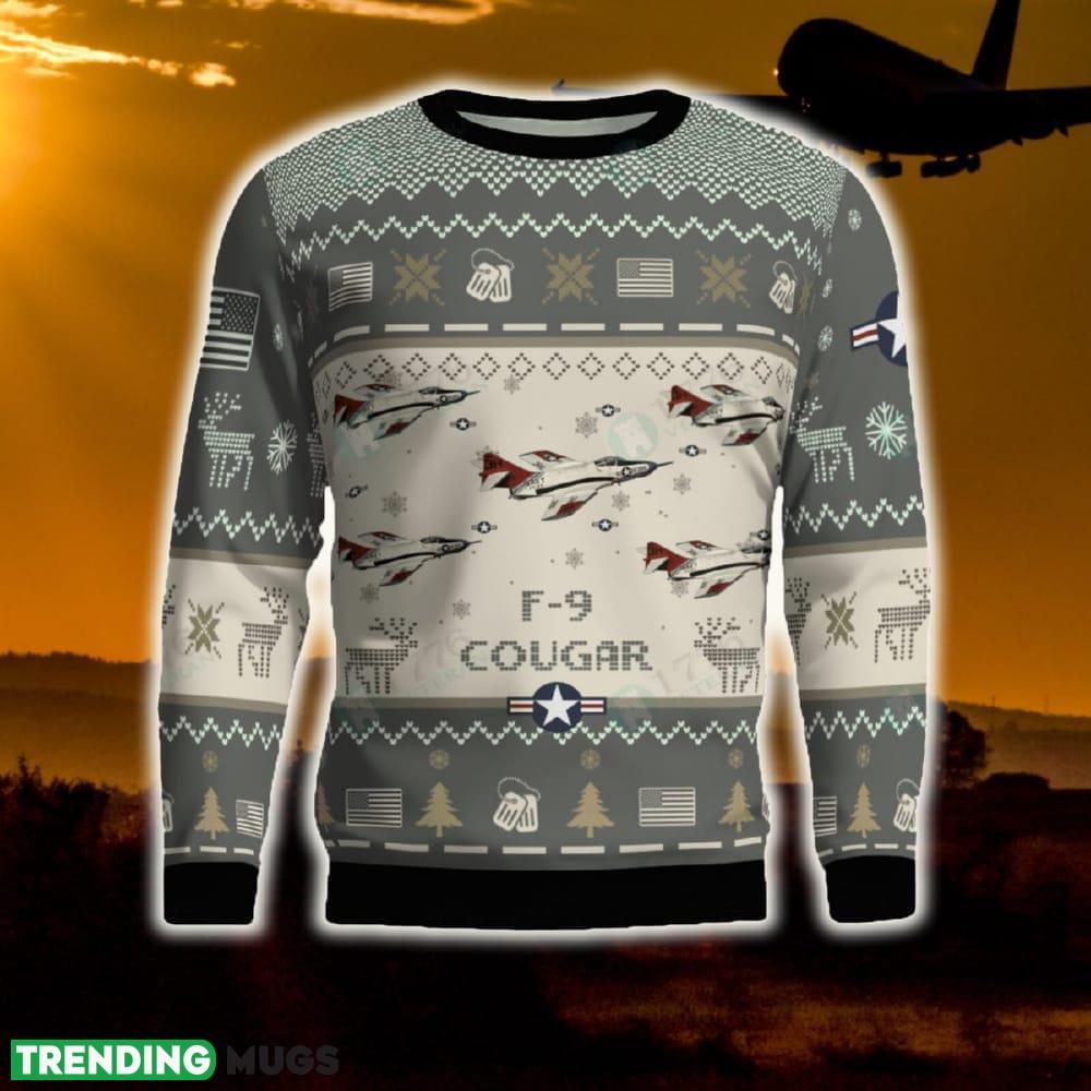 F-9 Cougar F9 Combat Aircraft Ugly Sweater Gift For Men And Women Gift Veteran Christmas - F-9 Cougar F9 Combat Aircraft Ugly Sweater 2 F-9 Cougar F9 Combat Aircraft Ugly Sweater Gift For Men And Women Gift Veteran Christmas - F-9 Cougar F9 Combat Aircraft Ugly Sweater 2