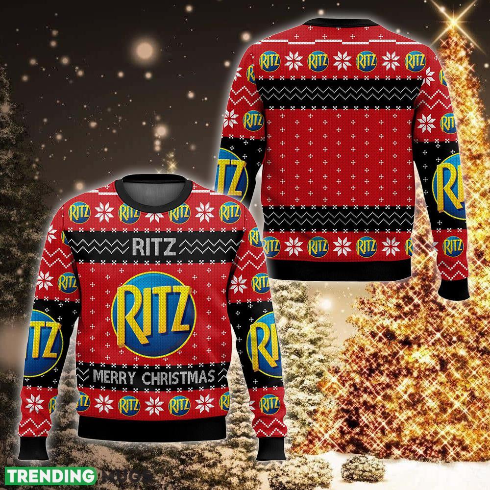 Favorite Food Brands RITZ Ensemble Ugly Xmas Sweater AOP For Men And Women - Favorite Food Brands RITZ Ugly Christmas Sweater For Men And Women Photo 1 Favorite Food Brands RITZ Ensemble Ugly Xmas Sweater AOP For Men And Women - Favorite Food Brands RITZ Ugly Christmas Sweater For Men And Women Photo 1