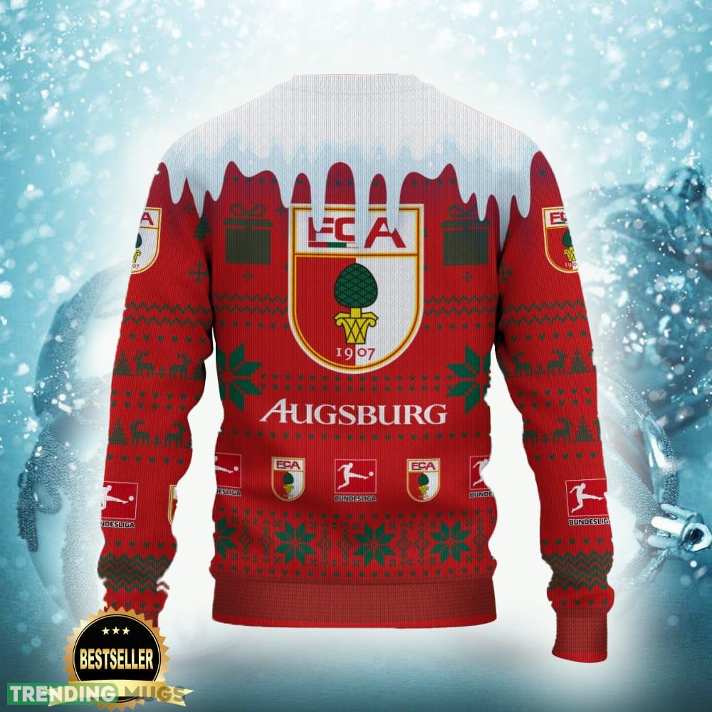 FC Augsburg Logo Ugly Christmas Sweater New Gift For Men And Women Custom Name 3D Sweater FC Augsburg Logo Ugly Christmas Sweater New Gift For Men And Women Custom Name 3D Sweater