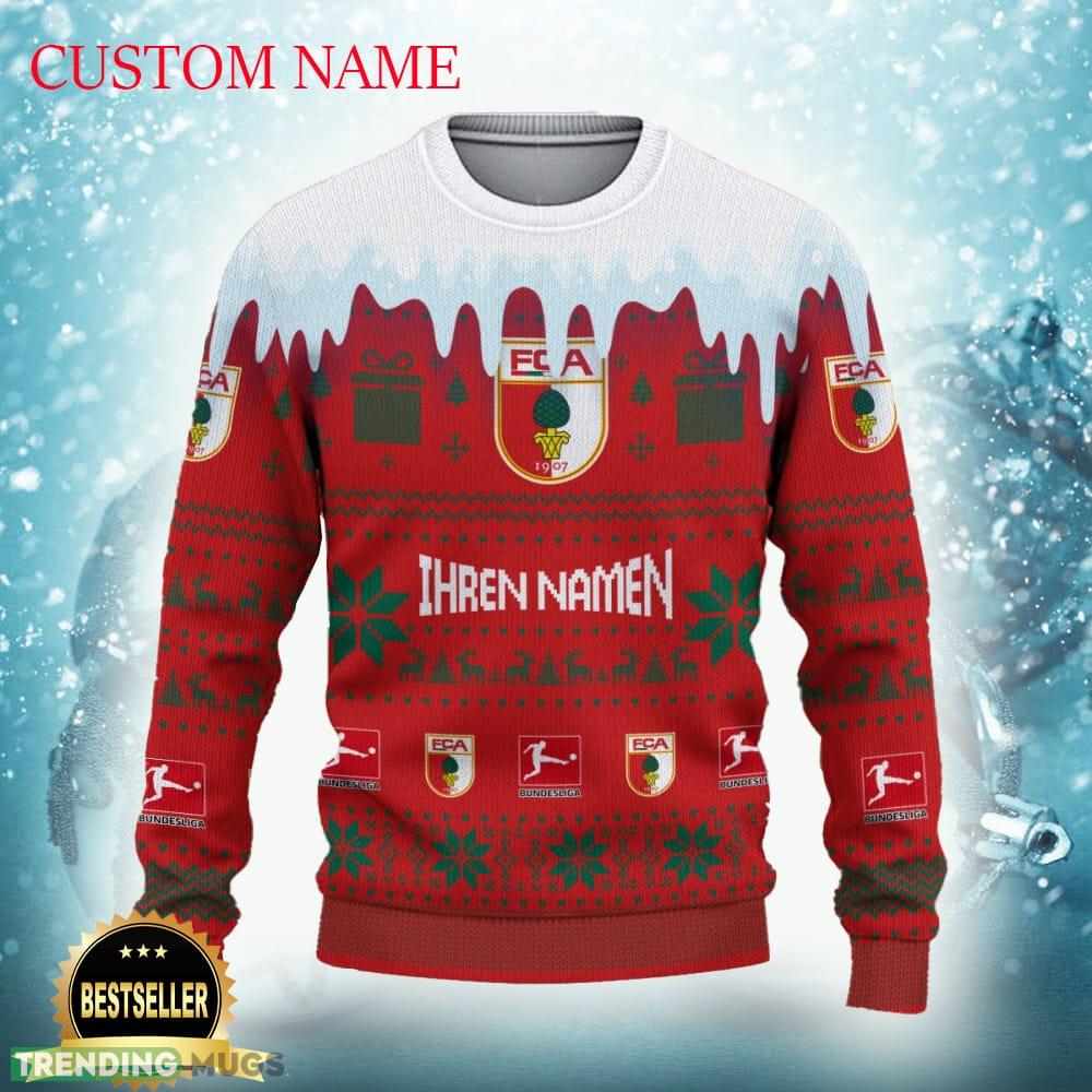 FC Augsburg Logo Ugly Christmas Sweater New Gift For Men And Women Custom Name - FC Augsburg Ugly Christmas Sweater Photo 2 FC Augsburg Logo Ugly Christmas Sweater New Gift For Men And Women Custom Name - FC Augsburg Ugly Christmas Sweater Photo 2