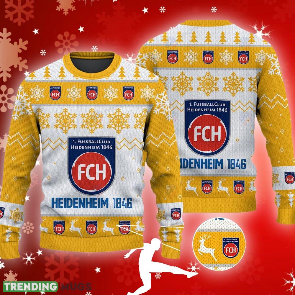 FC Heidenheim 1846 Big Logo Ugly Snowflakes Reindeer Yellow Sweater AOP Gift For Fans - FC Heidenheim 1846 Big Logo Ugly Snowflakes Reindeer Yellow Sweater AOP Gift For Fans FC Heidenheim 1846 Big Logo Ugly Snowflakes Reindeer Yellow Sweater AOP Gift For Fans - FC Heidenheim 1846 Big Logo Ugly Snowflakes Reindeer Yellow Sweater AOP Gift For Fans