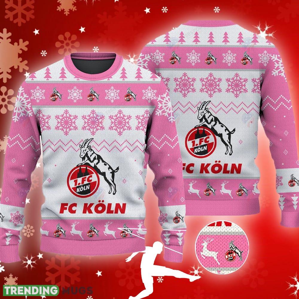 Fc Koln Big Logo Ugly Snowflakes Reindeer Pink Sweater Gift For Fans - Fc Koln Big Logo Ugly Snowflakes Reindeer Pink Sweater Gift For Fans Fc Koln Big Logo Ugly Snowflakes Reindeer Pink Sweater Gift For Fans - Fc Koln Big Logo Ugly Snowflakes Reindeer Pink Sweater Gift For Fans