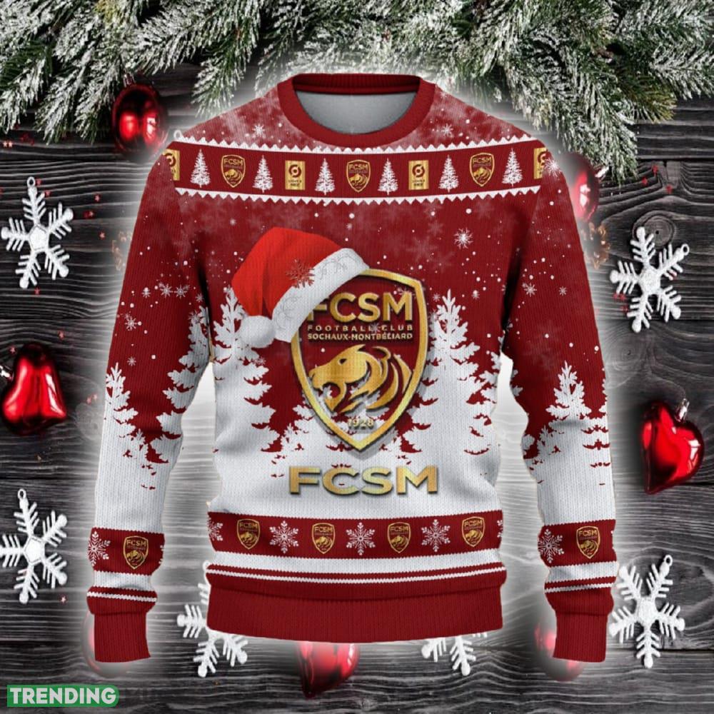 FC Sochaux-Montbeliard Ugly Christmas Sweater Santa Hat Logo Trending Christmas Gift For Fans - FC Sochaux-Montbeliard Ugly Christmas Sweater_2 FC Sochaux-Montbeliard Ugly Christmas Sweater Santa Hat Logo Trending Christmas Gift For Fans - FC Sochaux-Montbeliard Ugly Christmas Sweater_2