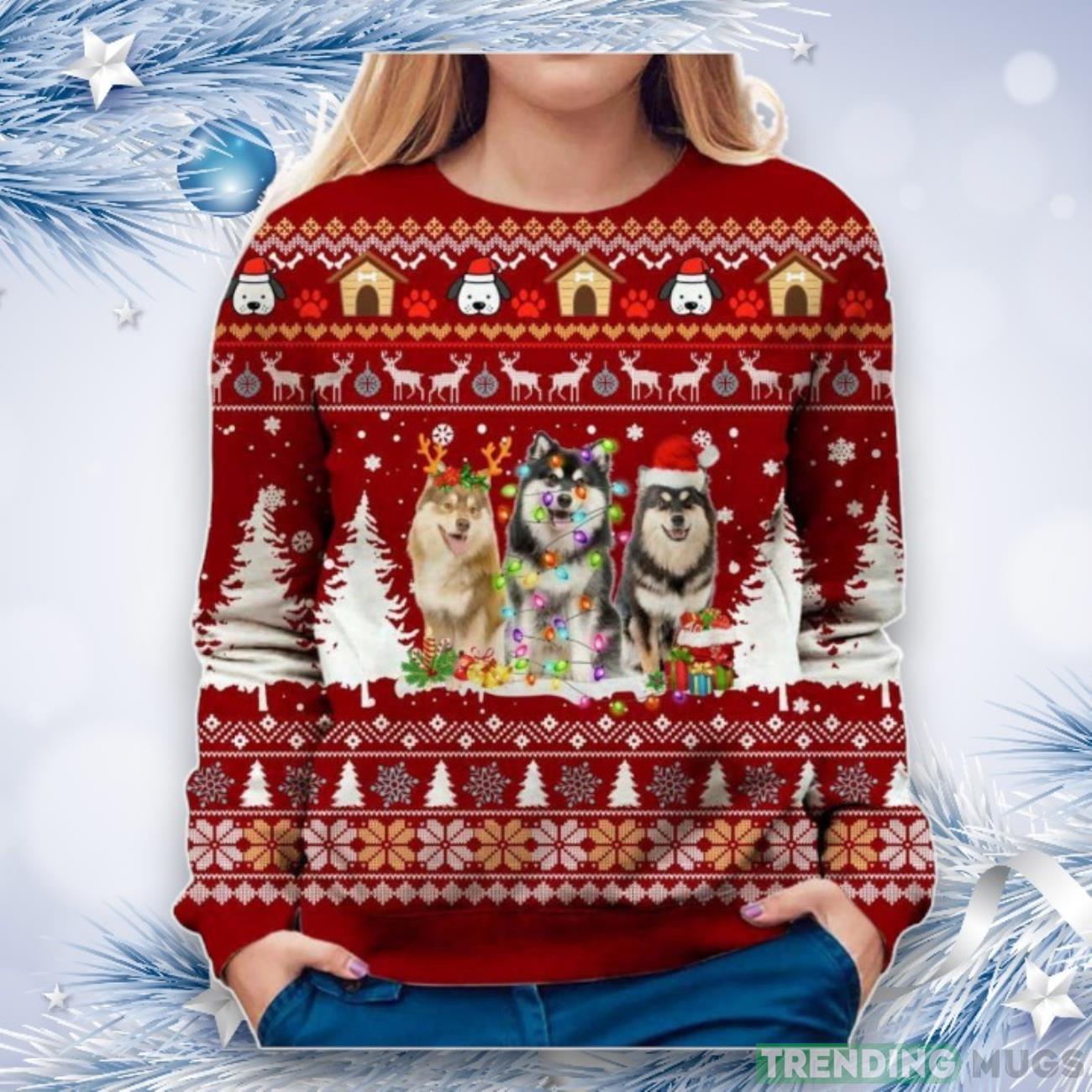 Finnish Lapphund Ugly Christmas Sweater, Gift For Christmas, Unisex Crewneck Sweater Product Photo 1 Finnish Lapphund Ugly Christmas Sweater, Gift For Christmas, Unisex Crewneck Sweater Product Photo 1