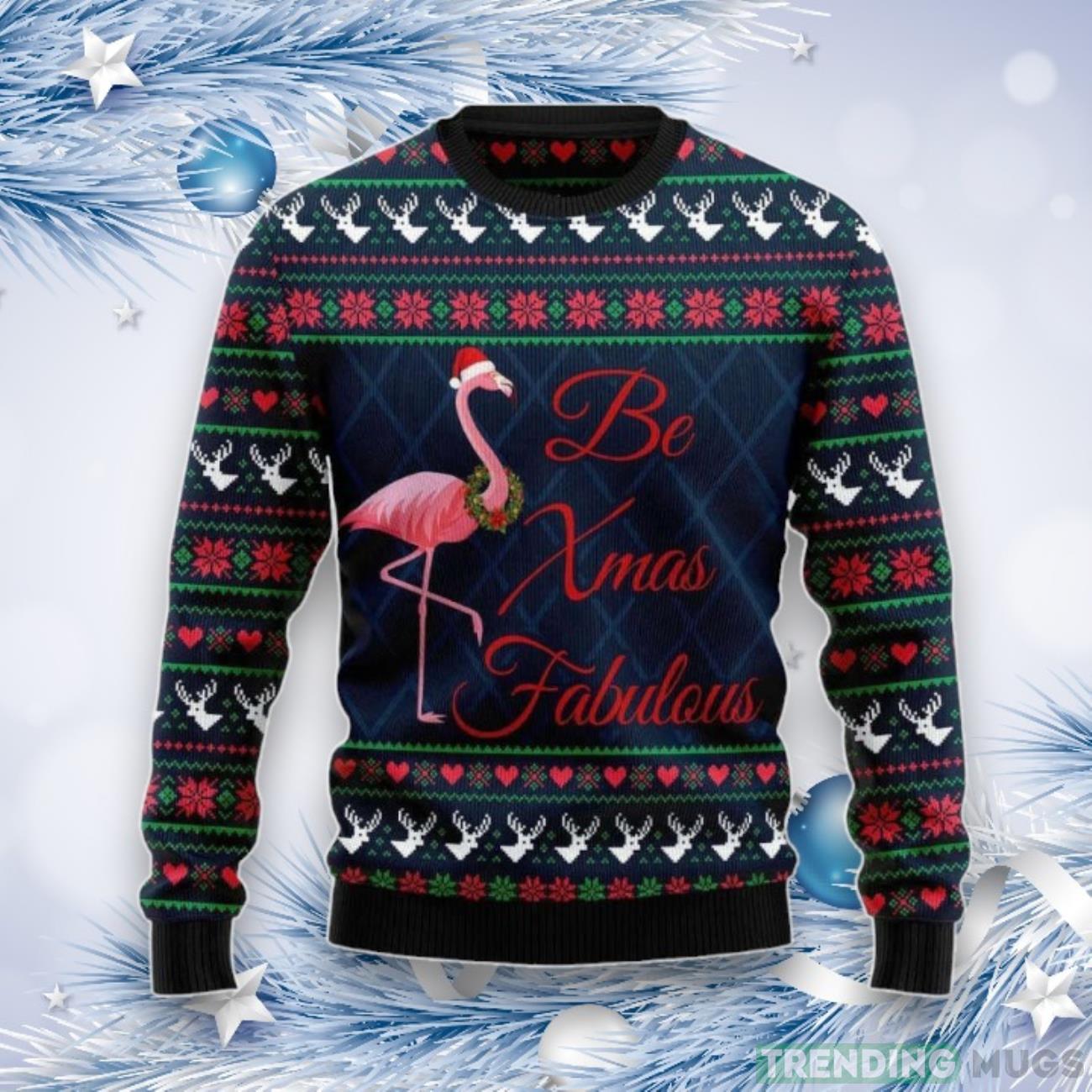 Flamingo Be Xmas Fabulous Ugly Sweater Product Photo 1 Flamingo Be Xmas Fabulous Ugly Sweater Product Photo 1