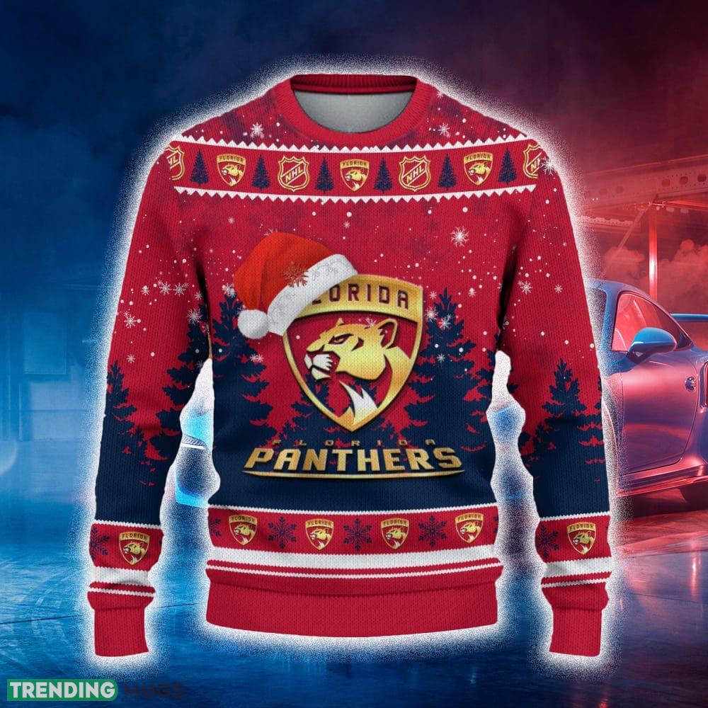 Florida Panthers Ugly Christmas Sweater Tree Santa Hat Car For Fans Gift Familys Holidays - Florida Panthers Ugly Christmas Sweater_2