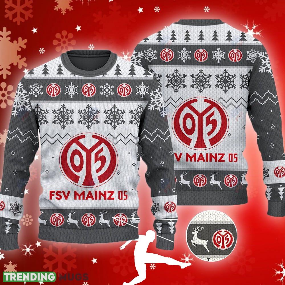 Fsv Mainz 05 Big Logo Ugly Christmas Tree Grey Sweater Gift For Fans - Fsv Mainz 05 Big Logo Ugly Snowflakes Reindeer Grey Sweater Gift For Fans Fsv Mainz 05 Big Logo Ugly Christmas Tree Grey Sweater Gift For Fans - Fsv Mainz 05 Big Logo Ugly Snowflakes Reindeer Grey Sweater Gift For Fans