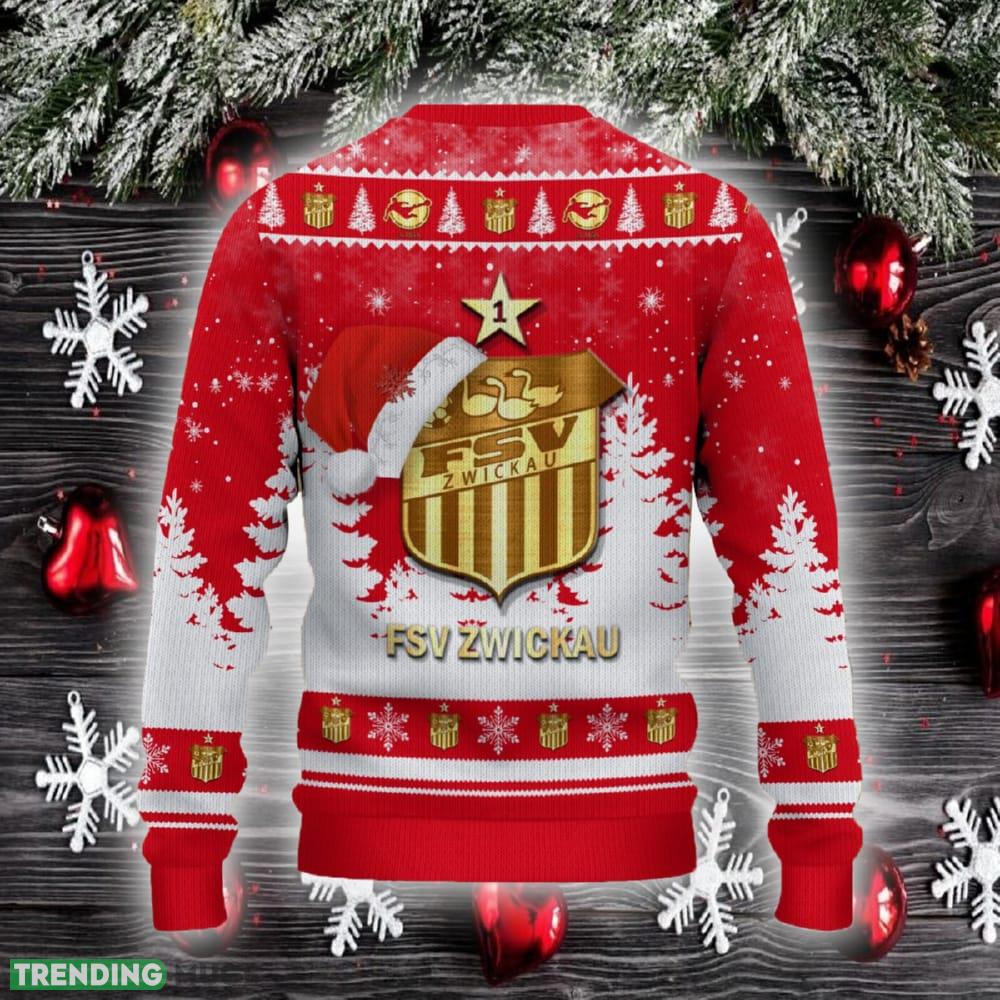 FSV Zwickau Ugly Christmas Sweater Santa Hat Logo Trending Christmas Gift For Fans 3D Sweater FSV Zwickau Ugly Christmas Sweater Santa Hat Logo Trending Christmas Gift For Fans 3D Sweater