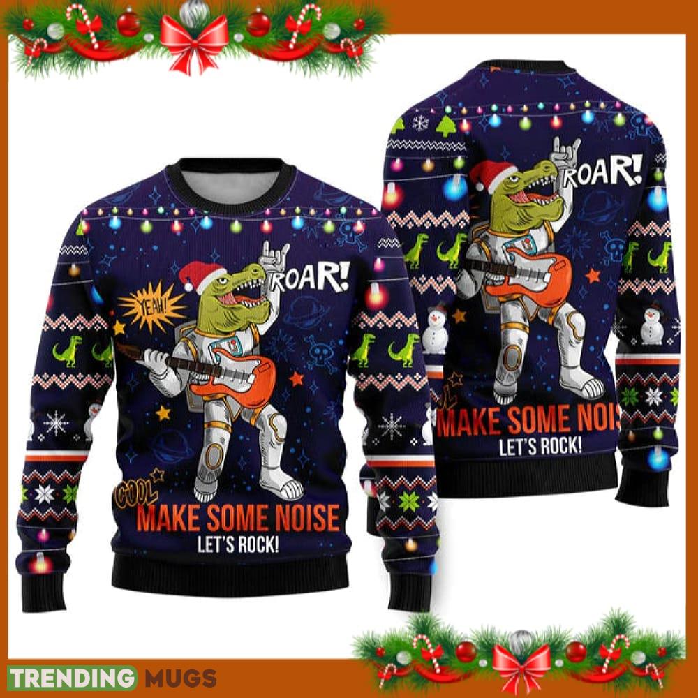 Funny T-rex Play Rock Music Between Stars Planets Galaxies Ugly Christmas Sweater Funny Gift For Men And Women Family Holidays - 291023-122615 Funny T-rex Play Rock Music Between Stars Planets Galaxies Ugly Christmas Sweater Funny Gift For Men And Women Family Holidays - 291023-122615