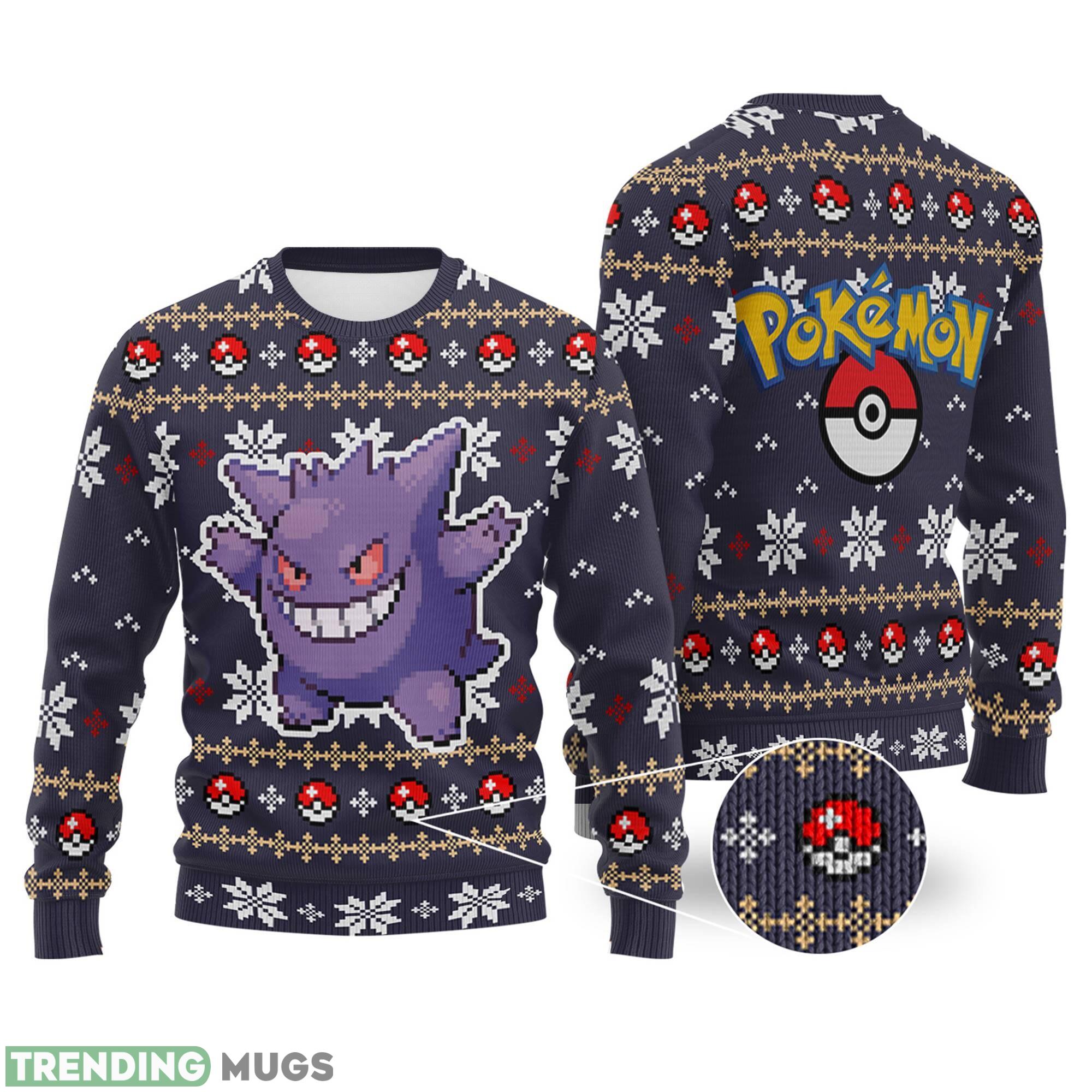 Gengar Ugly Christmas Sweater Gengar Gengar Xmas Pocket Monster Ugly Sweater - Gengar Ugly Christmas Sweater Gengar Christmas Sweatshirt Gengar Xmas Sweatshirt Pocket Monster Ugly Sweater_1