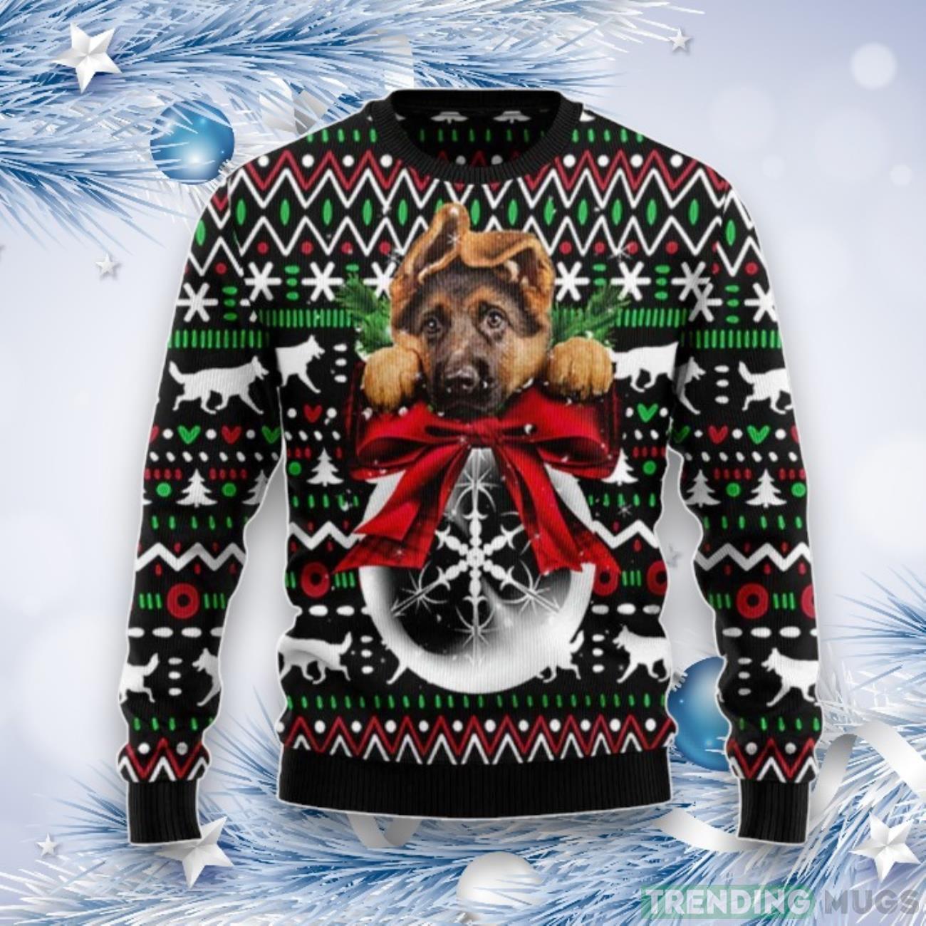 German Shepherd Dog Xmas Ball Ugly Christmas Sweater, Gift For Christmas Product Photo 1 German Shepherd Dog Xmas Ball Ugly Christmas Sweater, Gift For Christmas Product Photo 1