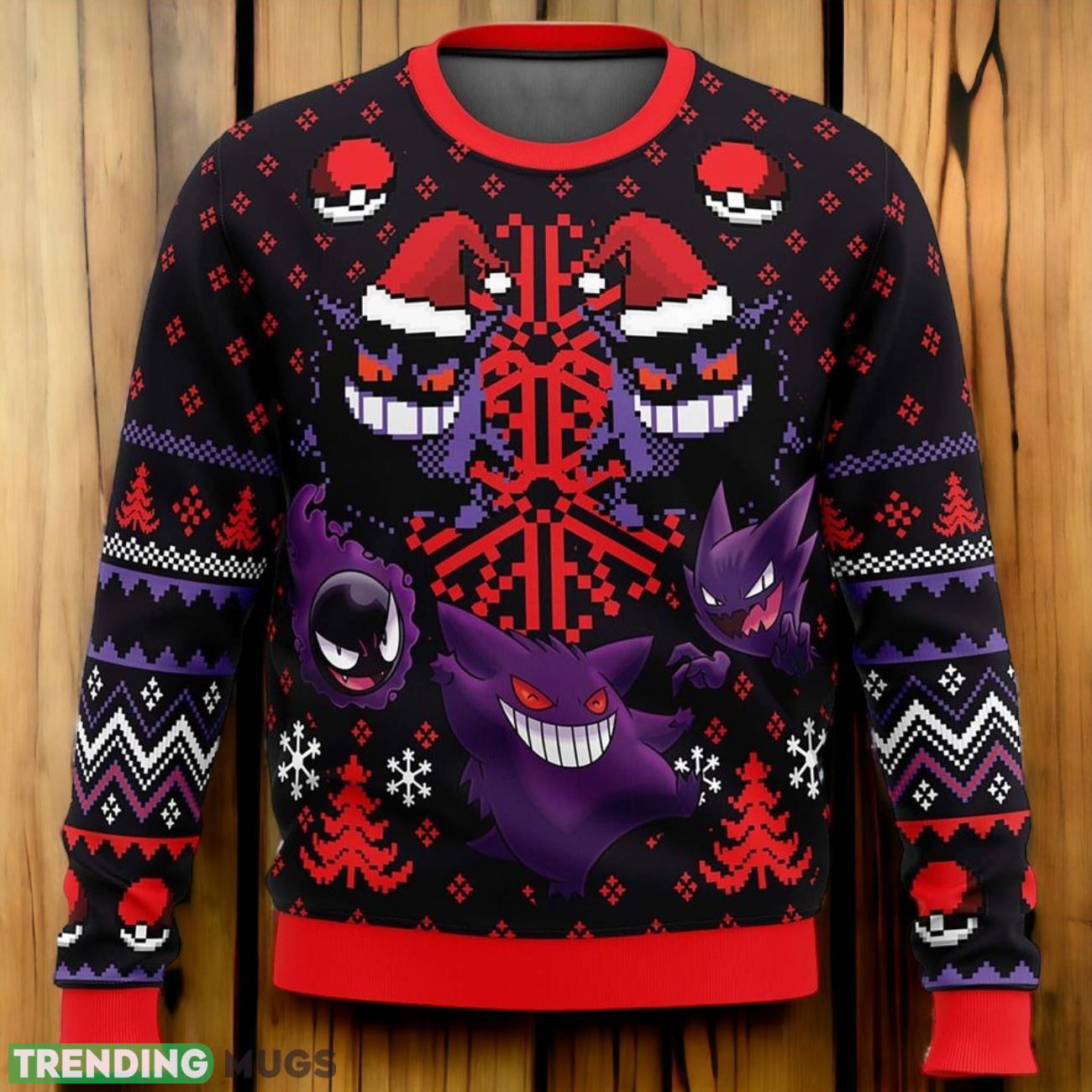 Ghosts Purple Ghastly Haunter Ugly Christmas Sweater, Funny Pocket Ghosts Santa Hat Xmas Product Photo 1 Ghosts Purple Ghastly Haunter Ugly Christmas Sweater, Funny Pocket Ghosts Santa Hat Xmas Product Photo 1