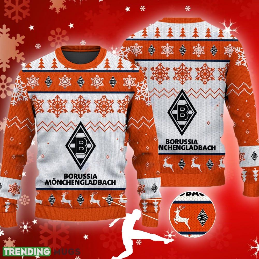 Gladbach Big Logo Ugly Christmas Tree Orange Sweater For Men And Women - Gladbach Big Logo Ugly Snowflakes Reindeer Orange Sweater For Men And Women Gladbach Big Logo Ugly Christmas Tree Orange Sweater For Men And Women - Gladbach Big Logo Ugly Snowflakes Reindeer Orange Sweater For Men And Women