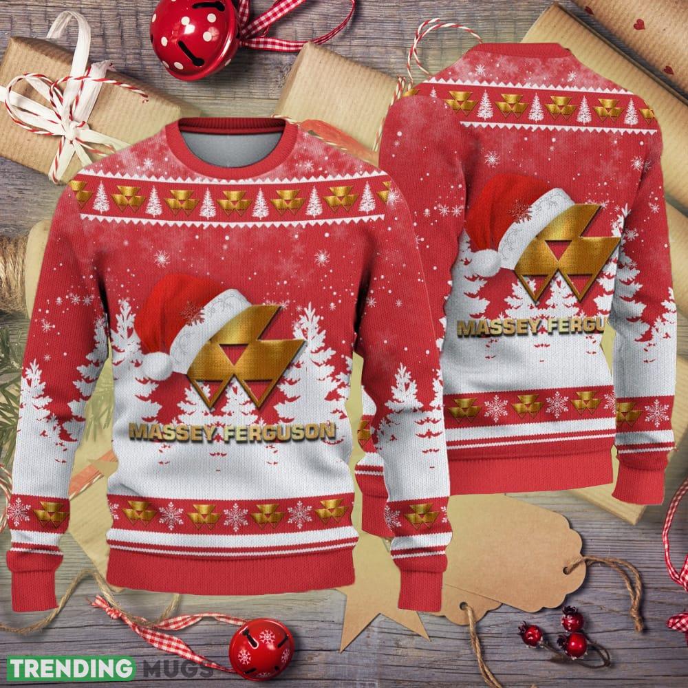 Golden Massey Ferguson Logo Santa Hat Car Truck And Motorcycle Knitted Christmas Sweater - Golden Massey Ferguson Logo Santa Hat Car Truck And Motorcycle Knitted Christmas Sweater Golden Massey Ferguson Logo Santa Hat Car Truck And Motorcycle Knitted Christmas Sweater - Golden Massey Ferguson Logo Santa Hat Car Truck And Motorcycle Knitted Christmas Sweater