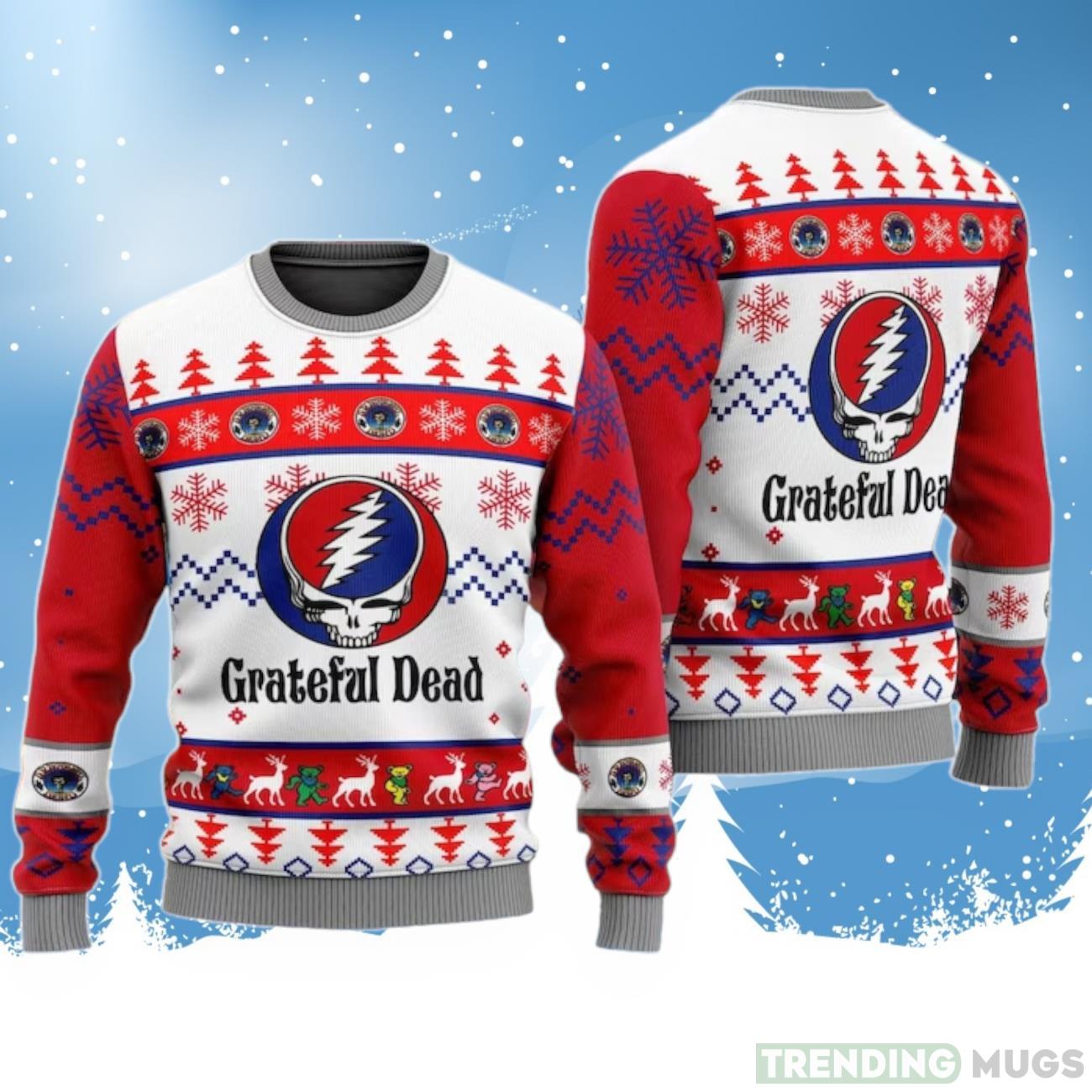 Grateful Dead Christmas 3D Ugly Christmas Sweater Product Photo 1 Grateful Dead Christmas 3D Ugly Christmas Sweater Product Photo 1