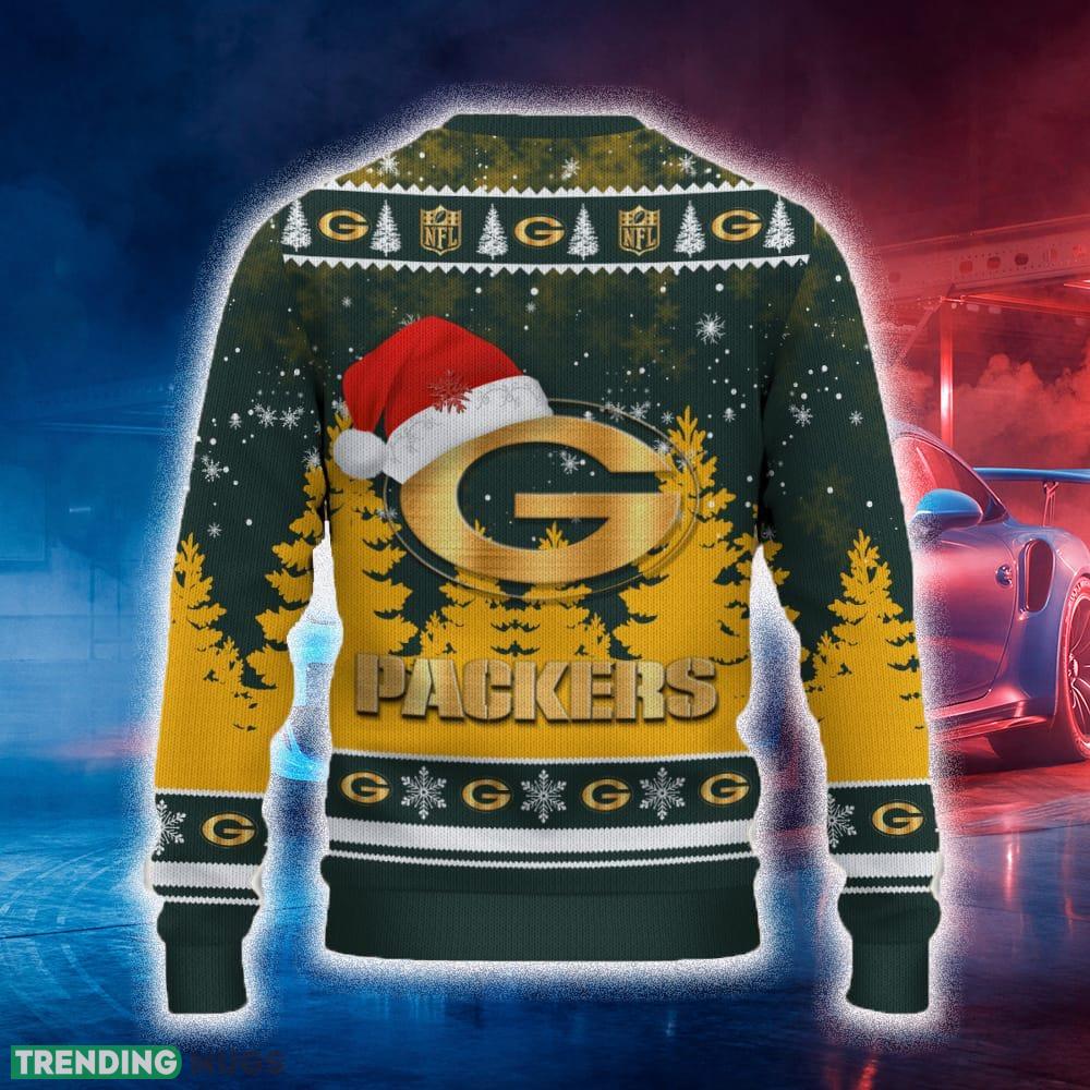 Green Bay Packers Ugly Christmas Sweater Tree Santa Hat Car For Fans Gift Familys Holidays 3D Sweater Green Bay Packers Ugly Christmas Sweater Tree Santa Hat Car For Fans Gift Familys Holidays 3D Sweater