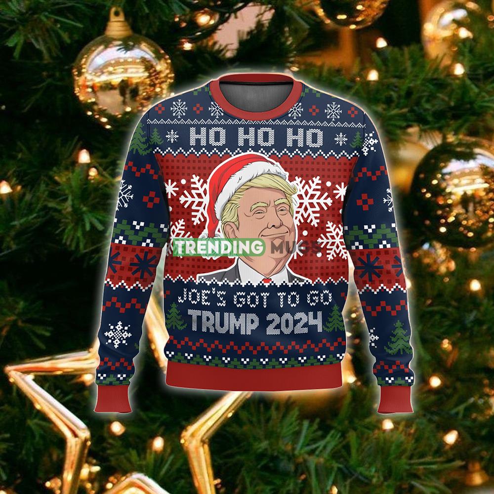 Ho Ho Ho Joe’s Got To Go Trump 2024 Ugly Christmas Sweater Gift Men And Women 3D Sweater Ho Ho Ho Joe’s Got To Go Trump 2024 Ugly Christmas Sweater Gift Men And Women 3D Sweater