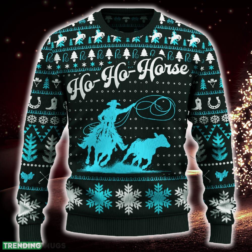 Ho-Ho-Horse Breakaway Roping Snowflakes Ugly Christmas 3D Sweater Trending Gift Holidays - Ho-Ho-Horse Breakaway Roping Ugly Christmas Sweater_ 1 Ho-Ho-Horse Breakaway Roping Snowflakes Ugly Christmas 3D Sweater Trending Gift Holidays - Ho-Ho-Horse Breakaway Roping Ugly Christmas Sweater_ 1