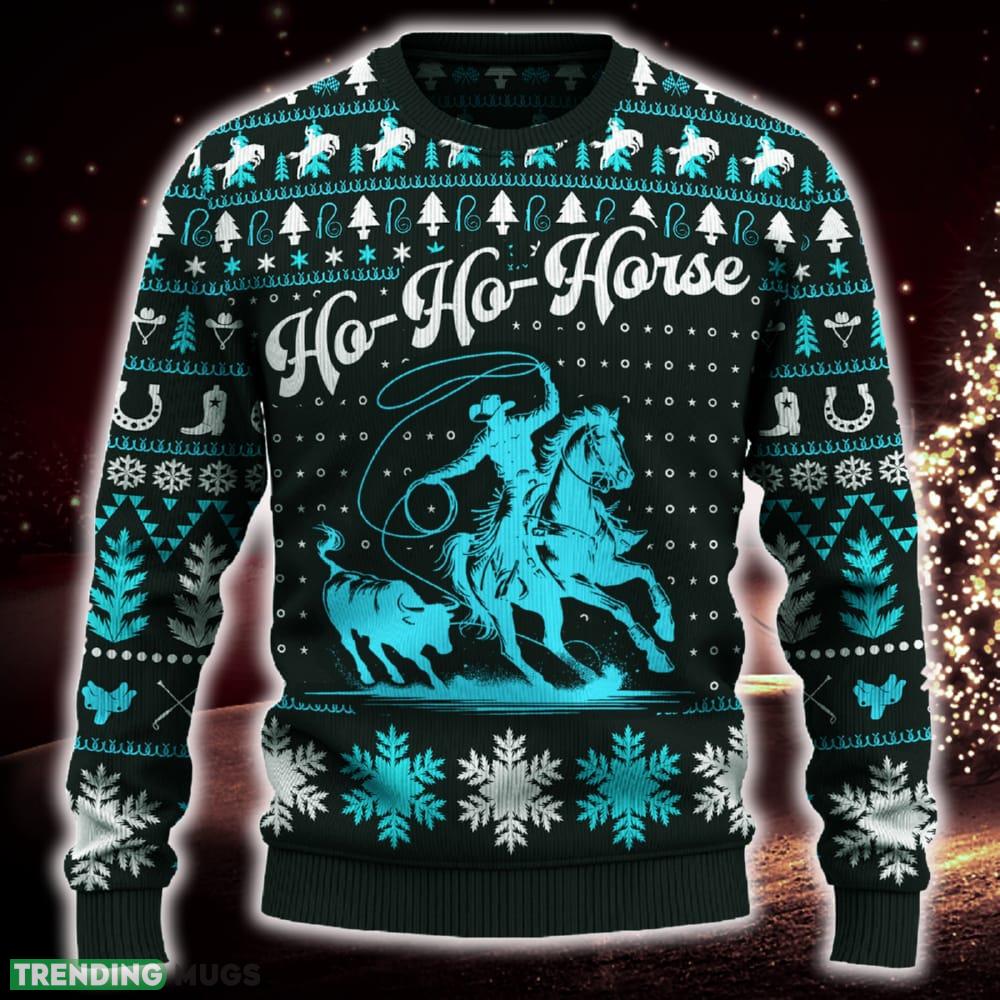 Ho-Ho-Horse Chute Dogging Snowflakes Ugly Xmas Sweater Trending Gift For Fans - Ho-Ho-Horse Chute Dogging Sweater_1 Ho-Ho-Horse Chute Dogging Snowflakes Ugly Xmas Sweater Trending Gift For Fans - Ho-Ho-Horse Chute Dogging Sweater_1