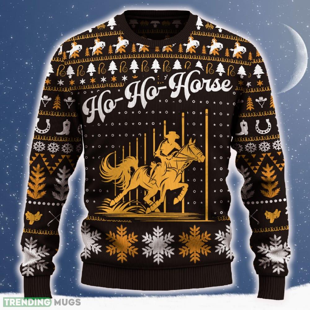 Ho Ho Horse Pole Bending Ugly Christmas Sweater 2023 Trending Hot Pattern For Fans Gift - Ho-Ho-Horse Pole Bending Sweater_1 Ho Ho Horse Pole Bending Ugly Christmas Sweater 2023 Trending Hot Pattern For Fans Gift - Ho-Ho-Horse Pole Bending Sweater_1