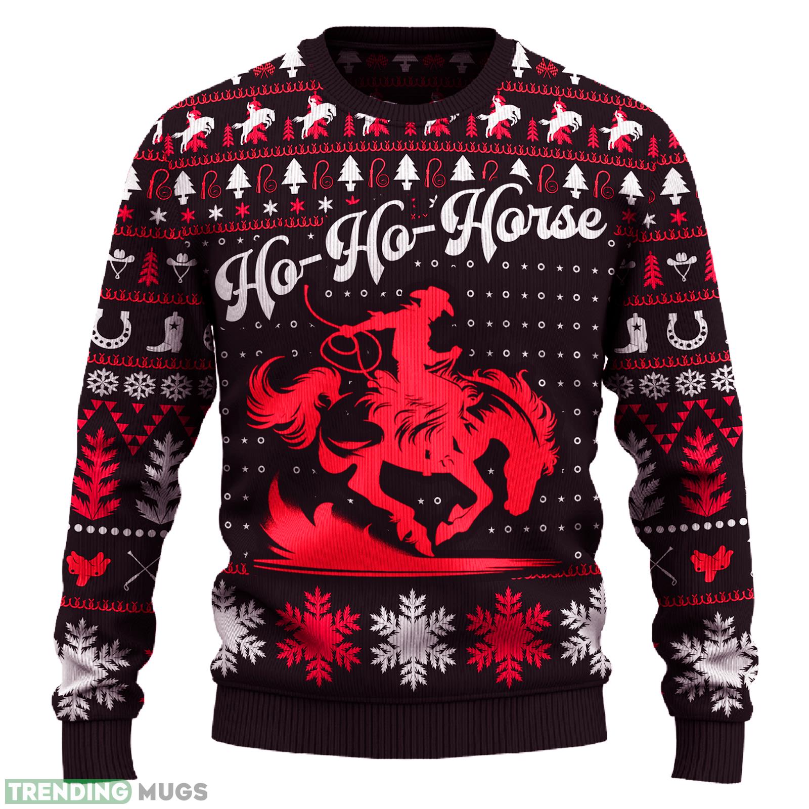 Ho Ho Horse Saddle Bronc Riding Knitted Sweater Gift Fans For Men And Women Christmas - Ho-Ho-Horse Saddle Bronc Riding Sweater_1 Ho Ho Horse Saddle Bronc Riding Knitted Sweater Gift Fans For Men And Women Christmas - Ho-Ho-Horse Saddle Bronc Riding Sweater_1