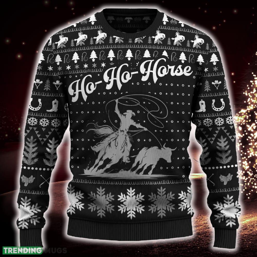 Ho-Ho-Horse Steer Roping For Fans Ugly Christmas Sweater Gift Familys - Ho-Ho-Horse Steer Roping Sweater_1 Ho-Ho-Horse Steer Roping For Fans Ugly Christmas Sweater Gift Familys - Ho-Ho-Horse Steer Roping Sweater_1