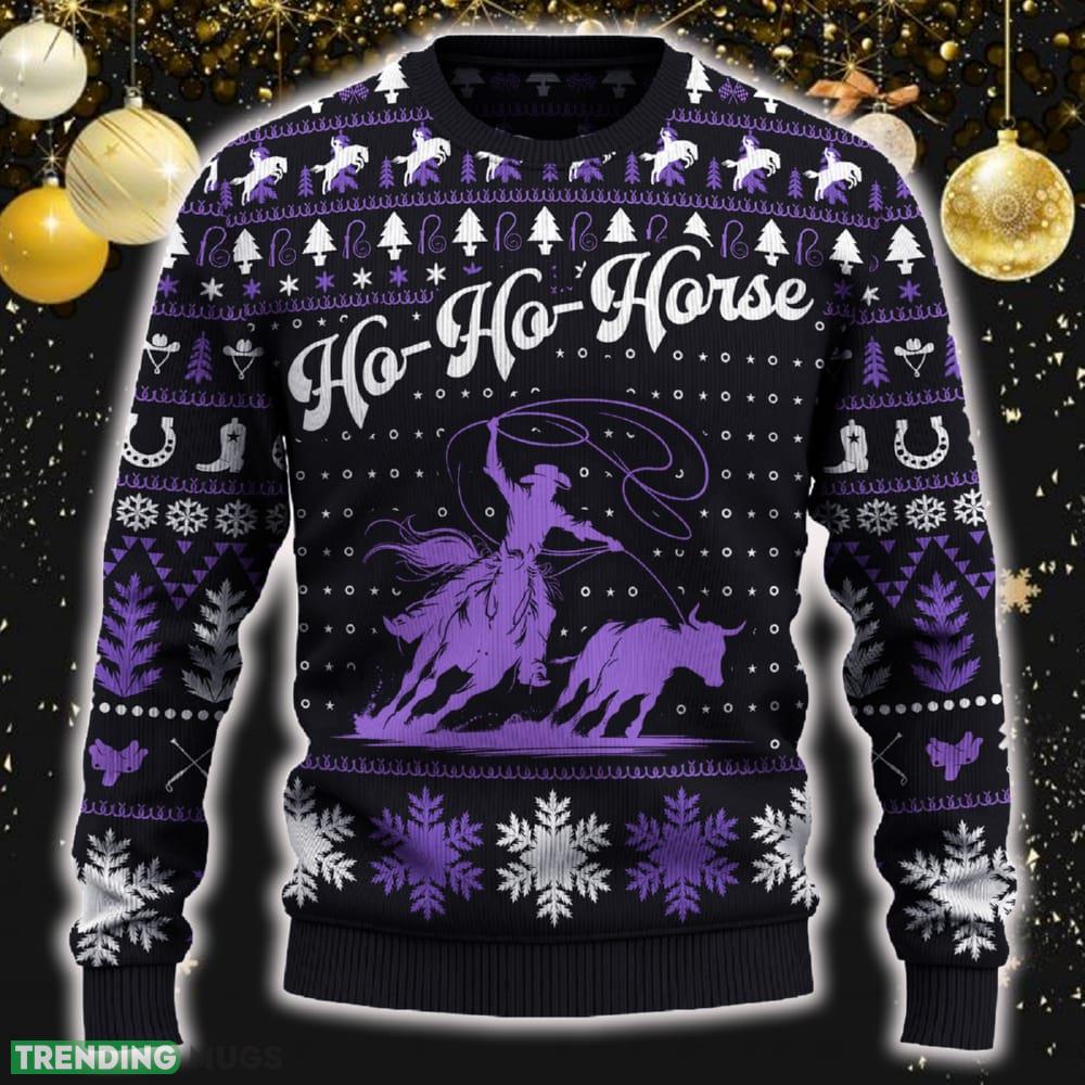 Ho-Ho-Horse Steer Roping Funny Ugly Christmas New Gift For Men And Women - Ho-Ho-Horse Steer Roping Sweater_1 Ho-Ho-Horse Steer Roping Funny Ugly Christmas New Gift For Men And Women - Ho-Ho-Horse Steer Roping Sweater_1