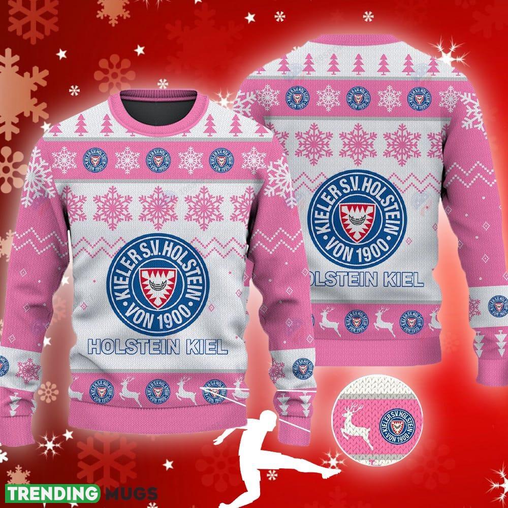 Holstein Kiel Big Logo Ugly Christmas Tree Pink Sweater Gift For Fans - Holstein Kiel Big Logo Ugly Snowflakes Reindeer Pink Sweater Gift For Fans Holstein Kiel Big Logo Ugly Christmas Tree Pink Sweater Gift For Fans - Holstein Kiel Big Logo Ugly Snowflakes Reindeer Pink Sweater Gift For Fans