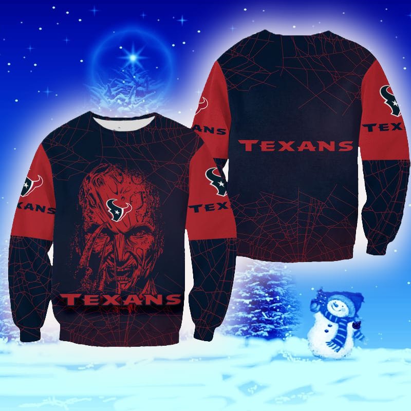 Houston Texans Freddy Krueger Hallowen Edition Unisex Gratitude Ugly Sweater For Men And Women Gift Fans Christmas - 131123-083622