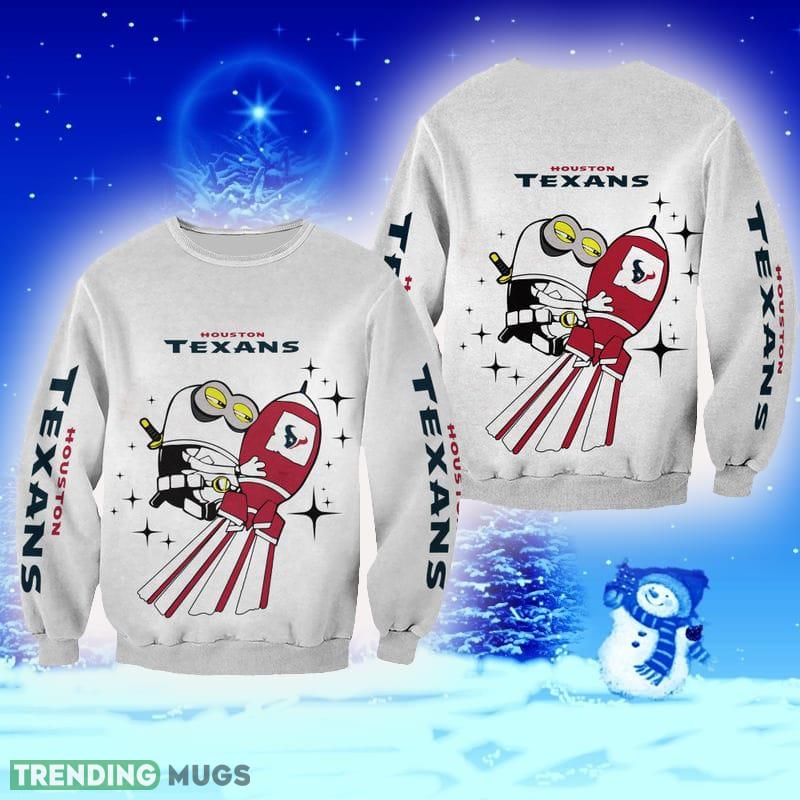 Houston Texans Minions Edition Unisex Share Ugly Sweater For Men And Women Gift Fans Christmas - Houston Texans Minions Edition Unisex Share Ugly Sweater For Men And Women Gift Fans Christmas