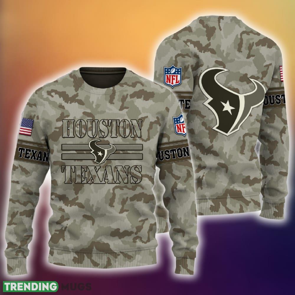 Houston Texans NFL Camo 3D Sweater Veteran Gift Holidays Ugly For Christmas - Houston Texans NFL Camo 3D Sweater Veteran Gift For Men And Women Christmas Houston Texans NFL Camo 3D Sweater Veteran Gift Holidays Ugly For Christmas - Houston Texans NFL Camo 3D Sweater Veteran Gift For Men And Women Christmas