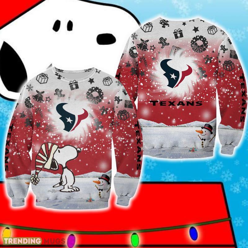 Houston Texans Xmas Snoopy Ugly Sweater For Fans New Gift Holidays Christmas - Houston Texans Xmas Snoopy Ugly Sweater For Fans New Gift Holidays Christmas