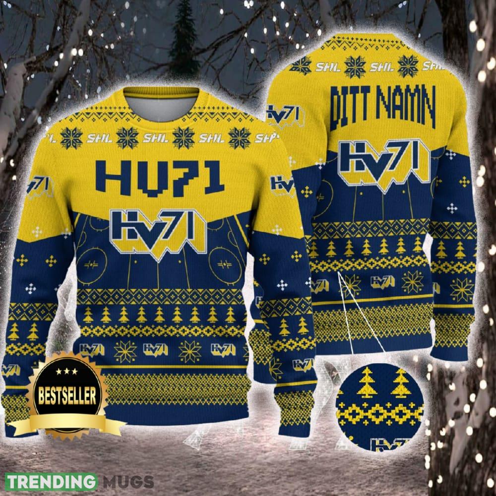 HV71 Ugly Christmas Sweater Logo Custom Name Gift Fans - HV71 Ugly Christmas Sweater Logo Custom Name Gift Fans HV71 Ugly Christmas Sweater Logo Custom Name Gift Fans - HV71 Ugly Christmas Sweater Logo Custom Name Gift Fans