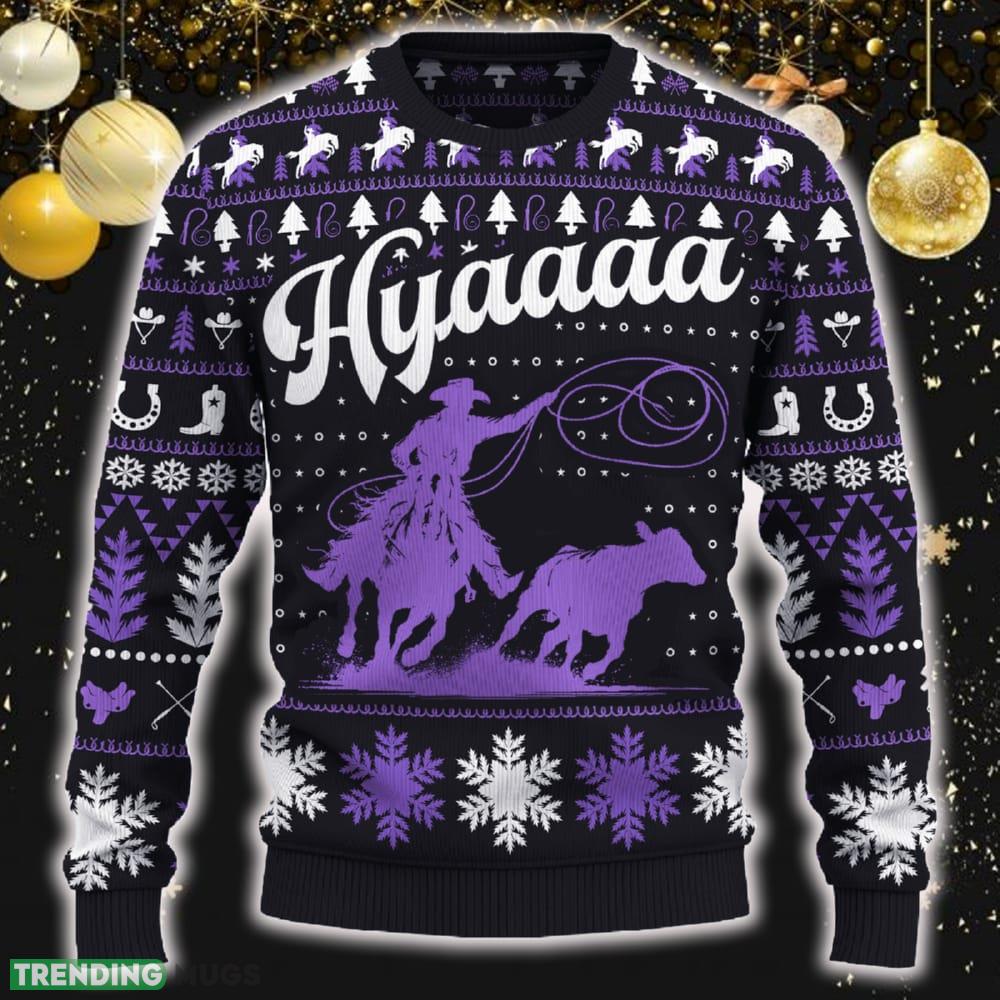 Hyaaaa Breakaway Roping Funny Knitted Xmas New Gift For Men And Women - Hyaaaa Breakaway Roping Ugly Christmas Sweater_ 1 Hyaaaa Breakaway Roping Funny Knitted Xmas New Gift For Men And Women - Hyaaaa Breakaway Roping Ugly Christmas Sweater_ 1