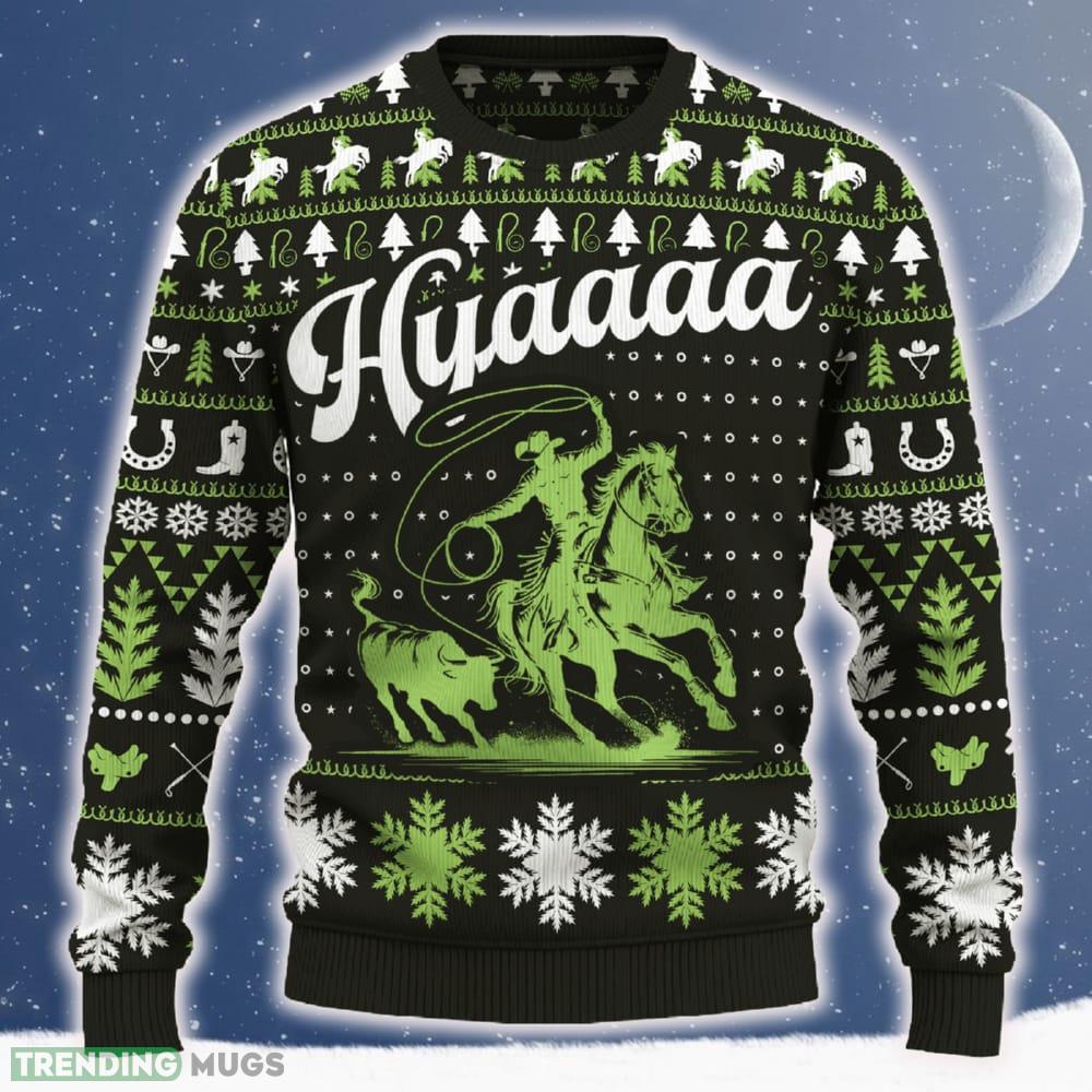 Hyaaaa Calf Roping Sweater Snowy Gift Fans For Men And Women Holidays Christmas - Hyaaaa Calf Roping Ugly Christmas Sweater_ 1 Hyaaaa Calf Roping Sweater Snowy Gift Fans For Men And Women Holidays Christmas - Hyaaaa Calf Roping Ugly Christmas Sweater_ 1