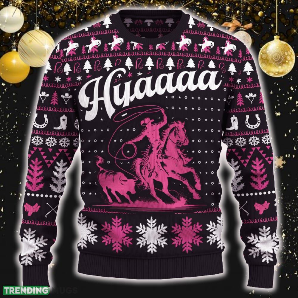Hyaaaa Calf Roping Ugly Christmas Sweater New Pattern Tree Holidays Gift Fans - Hyaaaa Calf Roping Ugly Christmas Sweater_ 1 Hyaaaa Calf Roping Ugly Christmas Sweater New Pattern Tree Holidays Gift Fans - Hyaaaa Calf Roping Ugly Christmas Sweater_ 1