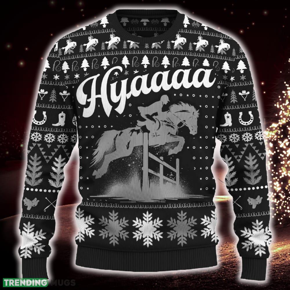 Hyaaaa Show Jumping For Fans Ugly Christmas Sweater Gift Familys - Hyaaaa Show Jumping Ugly Christmas Sweater_ 1