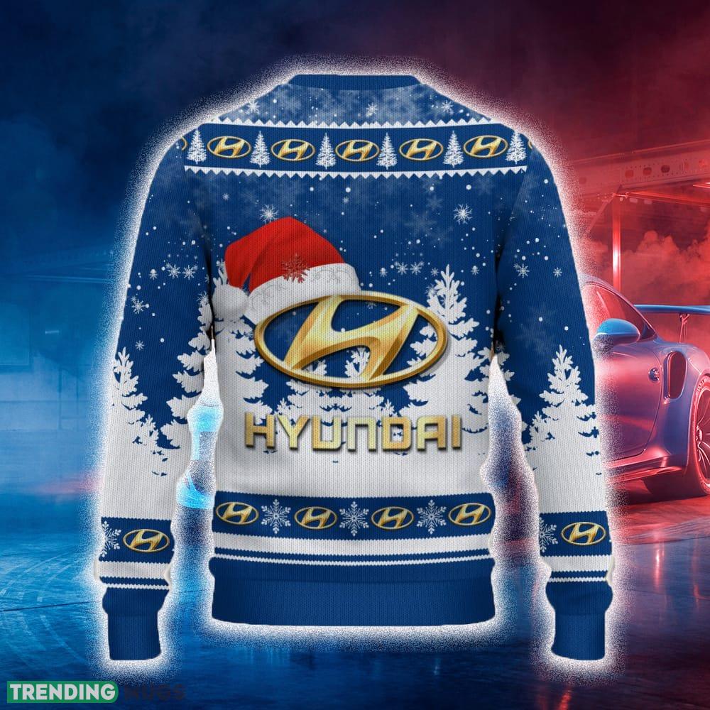Hyundai Ugly Christmas Sweater Tree Santa Hat Car For Fans Gift Familys Holidays 3D Sweater Hyundai Ugly Christmas Sweater Tree Santa Hat Car For Fans Gift Familys Holidays 3D Sweater