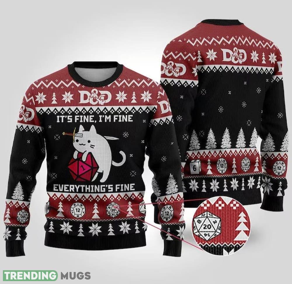 I'm Fine Everything Is Fine Black Cat Cat Christmas Xmas Merry Christmas 2023 3D Sweater I'm Fine Everything Is Fine Black Cat Cat Christmas Xmas Merry Christmas 2023 - I'm Fine Everything Is Fine Black Cat Cat Christmas Xmas Merry Christmas 2023