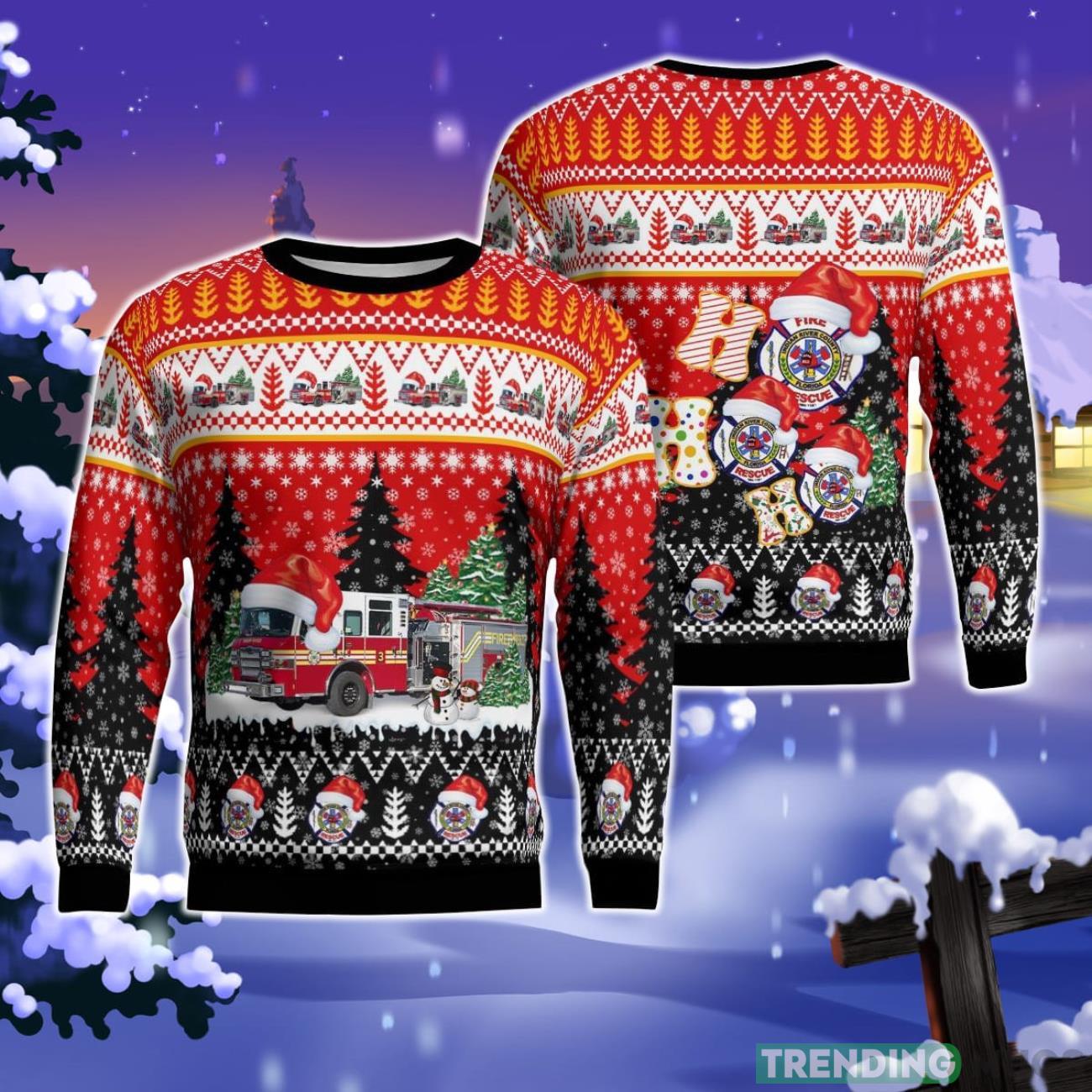 Indian River County Fire Rescue, Vero Beach, Florida Christmas Ugly Sweater Product Photo 1 Indian River County Fire Rescue, Vero Beach, Florida Christmas Ugly Sweater Product Photo 1