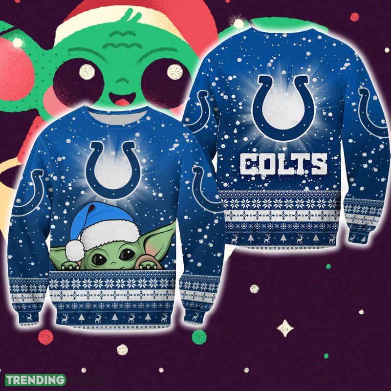 Indianapolis Colts Christmas Baby Yoda Sweater Best For Fans Gift Christmas Holidays - Indianapolis Colts Christmas Baby Yoda Sweater Best For Fans Gift Christmas Holidays